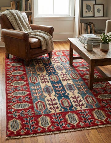 3' 3 x 5' Hand Knotted Kazak Rug