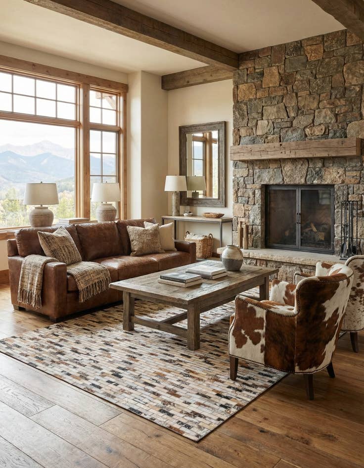 Detail image of 5' 4 x 7' 8 Cowhide Rug