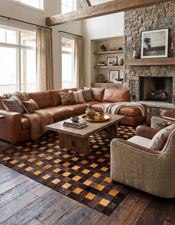 5' 2 x 8' 1 Cowhide - Patchwork Rug