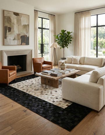 4' 11 x 7' 10 Cowhide - Patchwork Rug