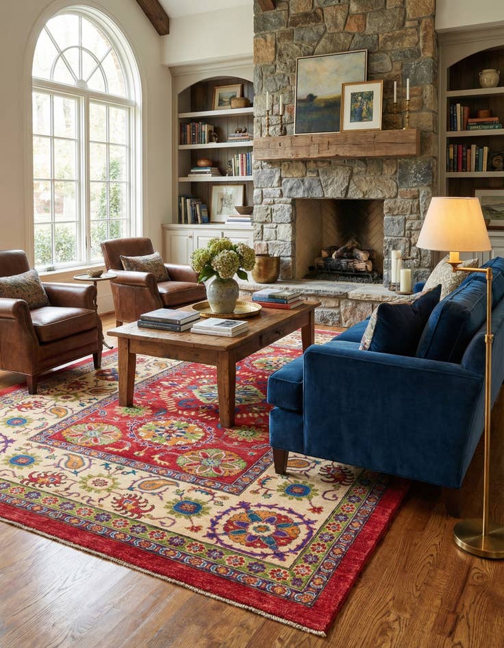 Detail image of 6' 7 x 9' 6  Hand Knotted Kazak Rug