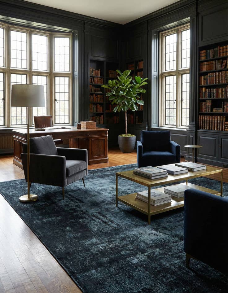 Detail image of 12' 7 x 12' 9 Vintage Royal Wool Square Rug