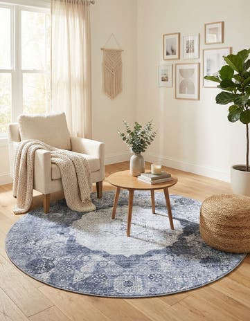 6' x 6' Washable Yara Round Rug