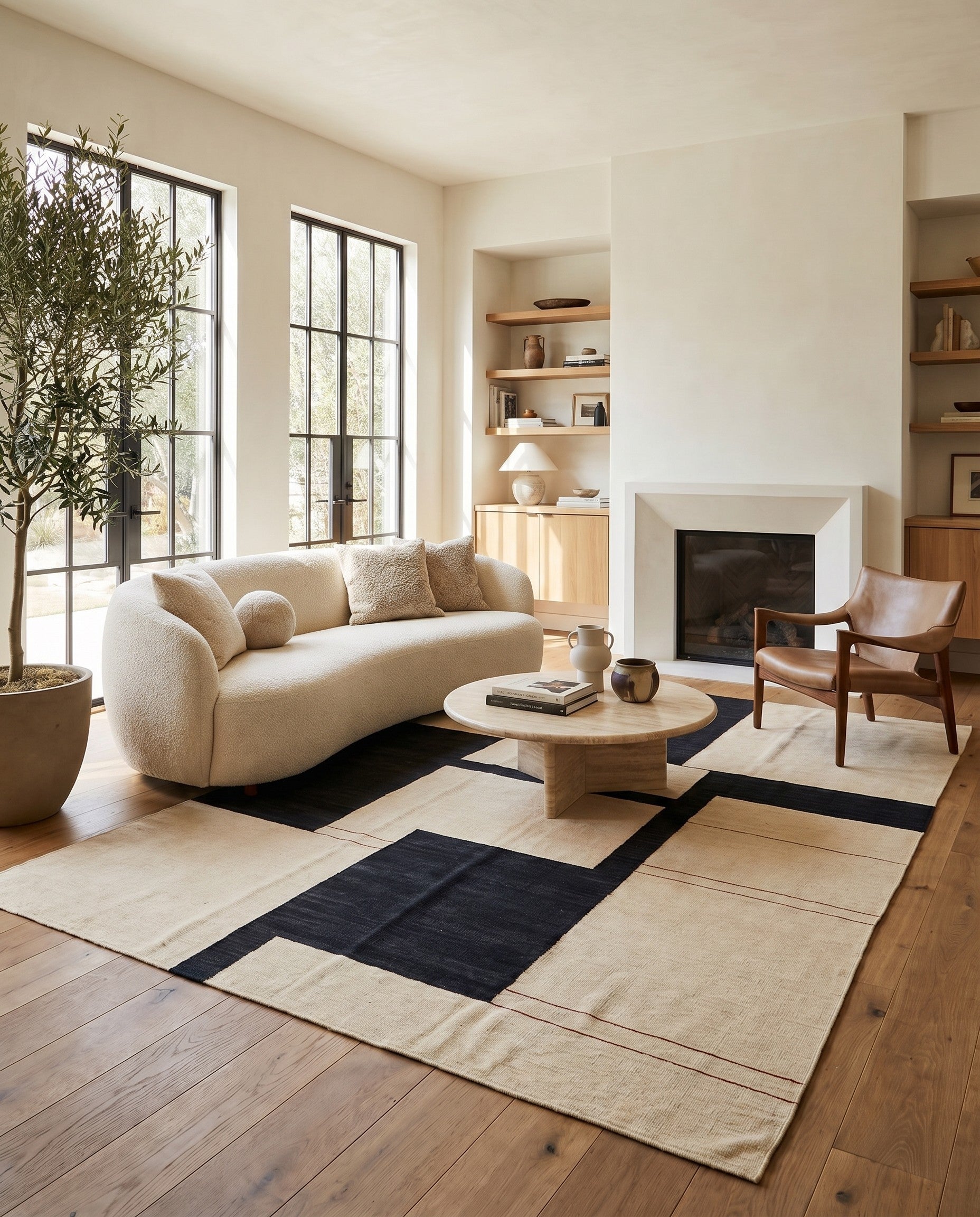 7' x 9' 7 Hand Woven Kilim Modern Wool Rug