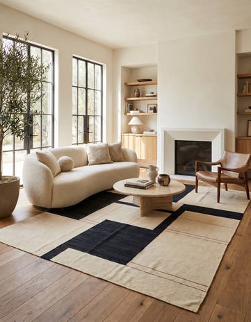 7' x 9' 7 Hand Woven Kilim Modern Wool Rug