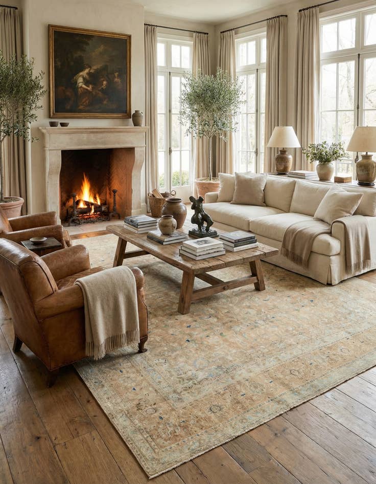 Detail image of 9' x 12' 8  Hand Knotted Ultra Vintage Persian Wool Rug