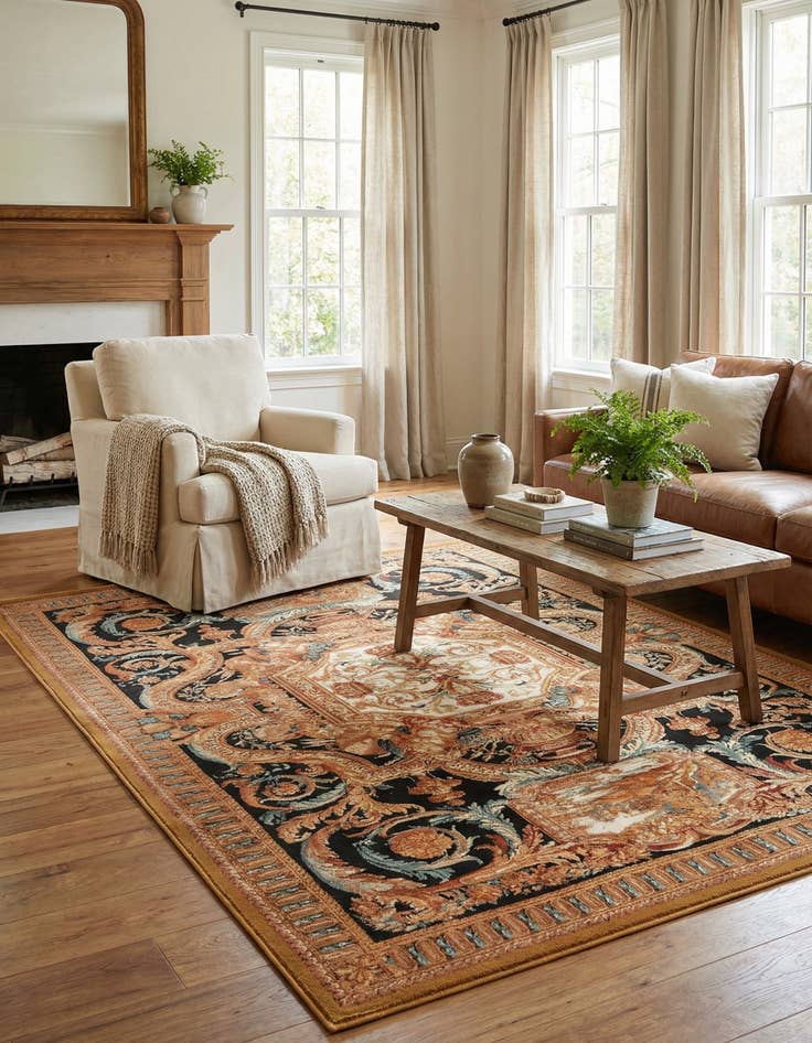 Detail image of 6' x 9' Easy-Clean Traditional Indoor / Outdoor Rug