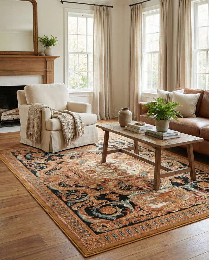 6' x 9' Easy-Clean Traditional Indoor / Outdoor Rug