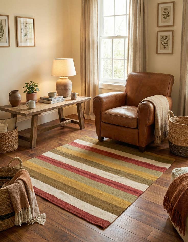 Detail image of  3' 2 x 3' 3  Hand Woven Pillow Wool Square Rug