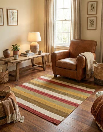 3' 2 x 3' 3 Hand Woven Pillow Wool Square Rug