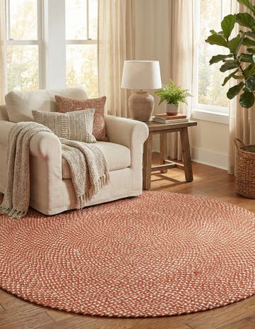 5' 1 x 5' 1 Handmade Tweed Braided Jute Round Rug