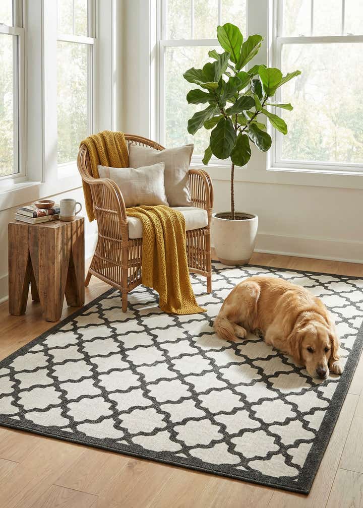 7' x 10' Easy-Clean Trellis Indoor / Outdoor Rug