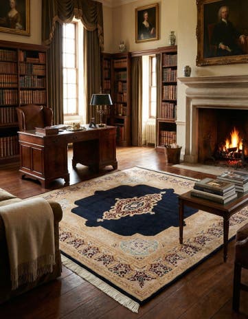 7' 10 x 8' 2 Kerman Wool Square Rug