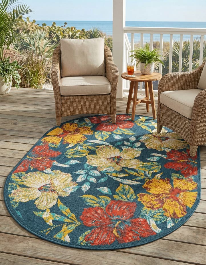 4' x 6' Easy-Clean Coastal Indoor / Outdoo...