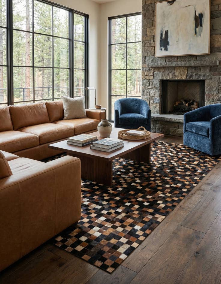 Detail image of 5' x 8' Cowhide Leather Rug