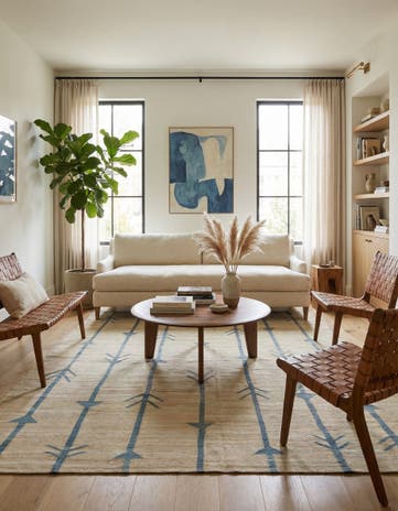6' 9 x 9' 5 Hand Woven Kilim Modern Wool Rug