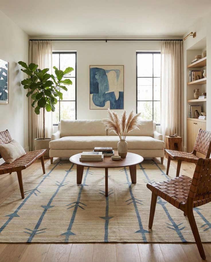 Detail image of 6' 9 x 9' 5 Hand Woven Kilim Modern Wool Rug