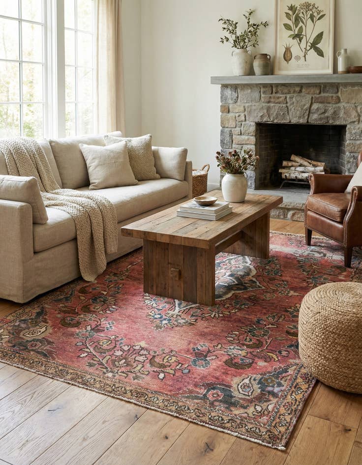 Detail image of 3' 5 x 5'  Hand Knotted Ultra Vintage Persian Wool Rug