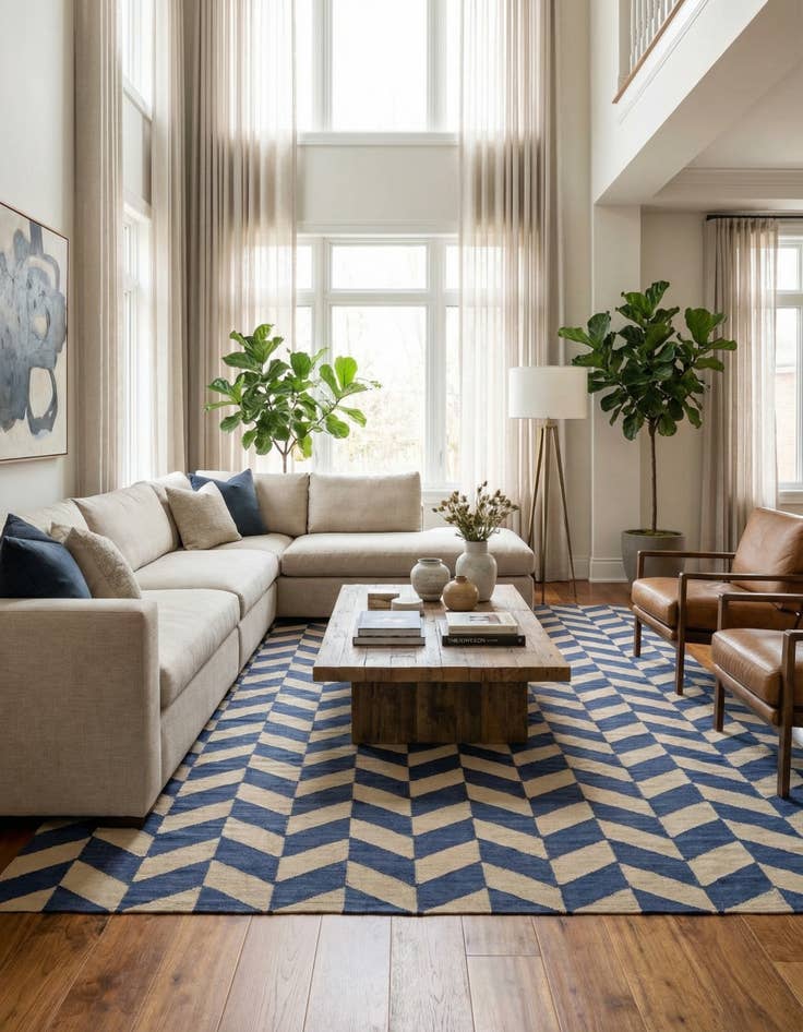 Detail image of  10' x 13'  Hand Woven Kilim Modern Wool Rug