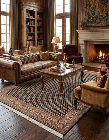 4' 6 x 6' 6 Hand Knotted Mir Oriental Wool Rug