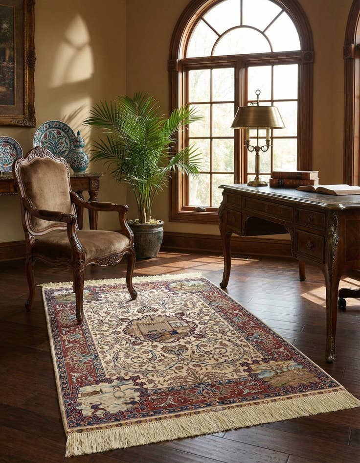 Detail image of 2' 1 x 3' Kayseri Silk Rug