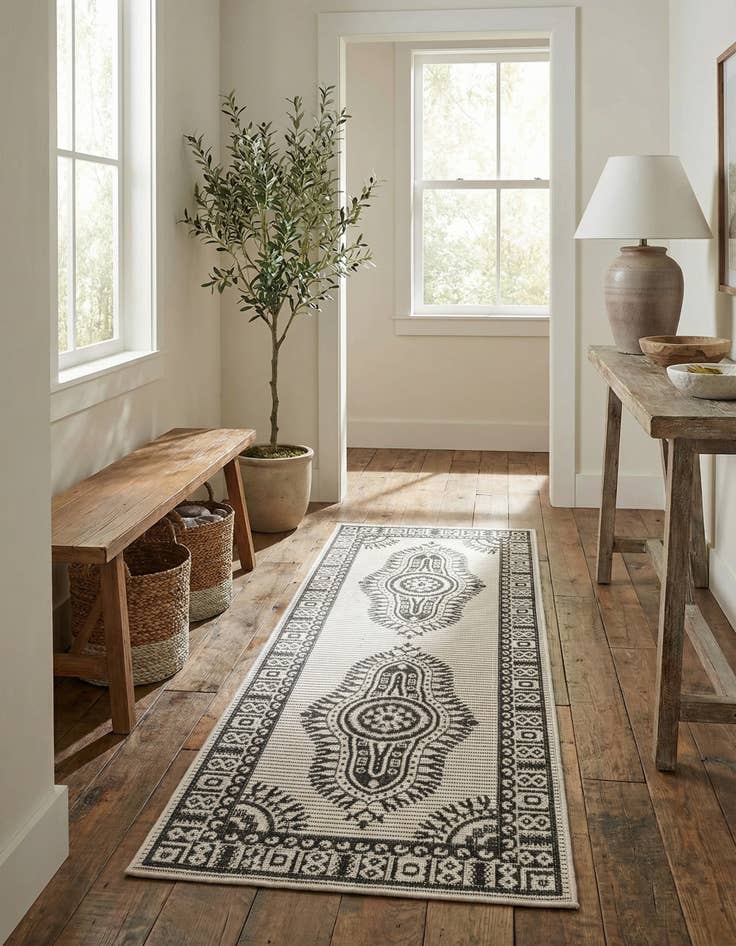 Detail image of  2' x 5' 3  Washable Traditional Indoor / Outdoor Runner Rug