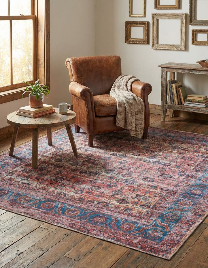 7' 3 x 7' 3 Washable Maahru Square Rug