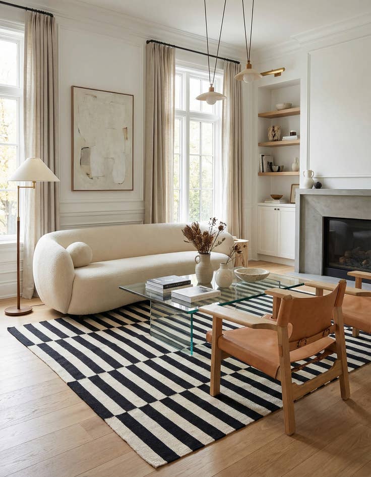 Detail image of  5' 7 x 7' 9  Hand Woven Kilim Modern Wool Rug