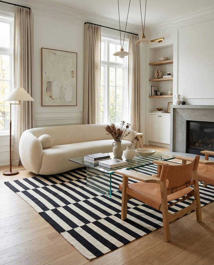 Detail image of 5' 7 x 7' 9 Hand Woven Kilim Modern Wool Rug