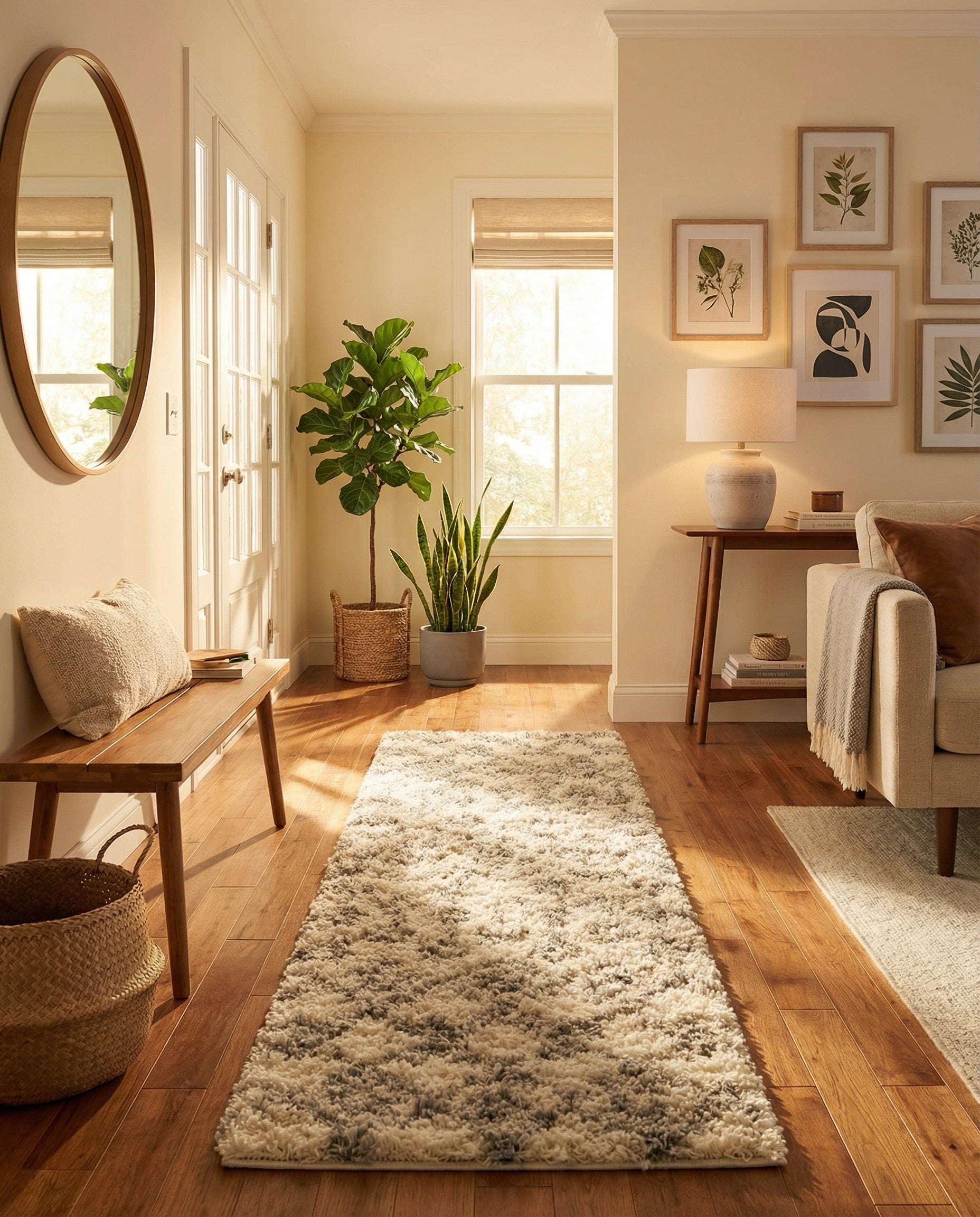  2' x 8' Moroccan Trellis Shag Runner Rug