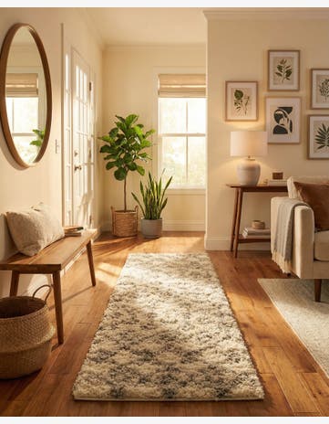 2' x 8' Moroccan Trellis Shag Runner Rug