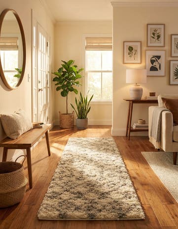 2' x 8' Moroccan Trellis Shag Runner Rug