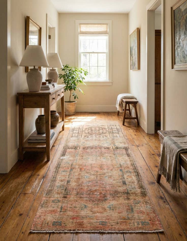 Detail image of 3' x 10'  Hand Knotted Ultra Vintage Persian Wool Runner Rug