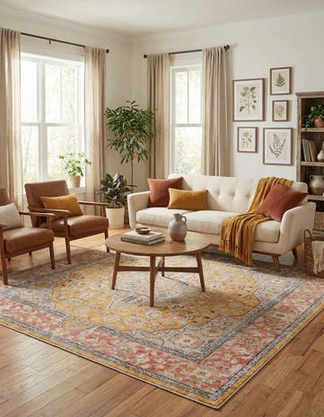 Yellow Lola Square Rug