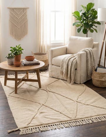3' 6 x 4' 11 Hand Knotted Moroccan Wool Rug