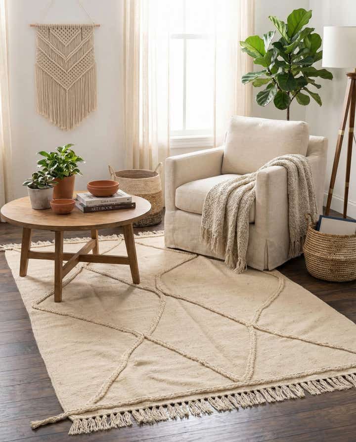 3' 6 x 4' 11 Hand Knotted Moroccan Wool Rug