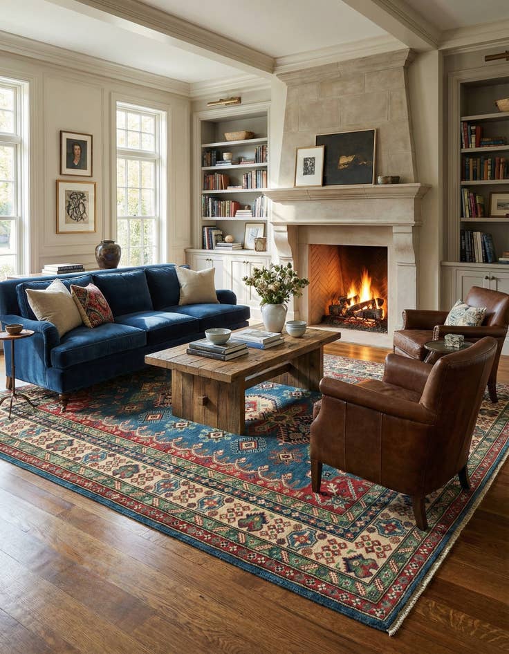 Detail image of  6' 6 x 9' 6  Hand Knotted Kazak Rug