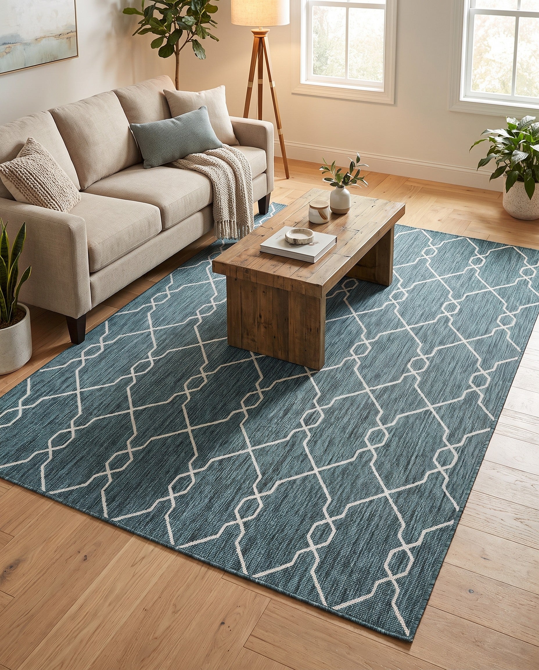 6' x 9' Easy-Clean Trellis Indoor / Outdoor Rug
