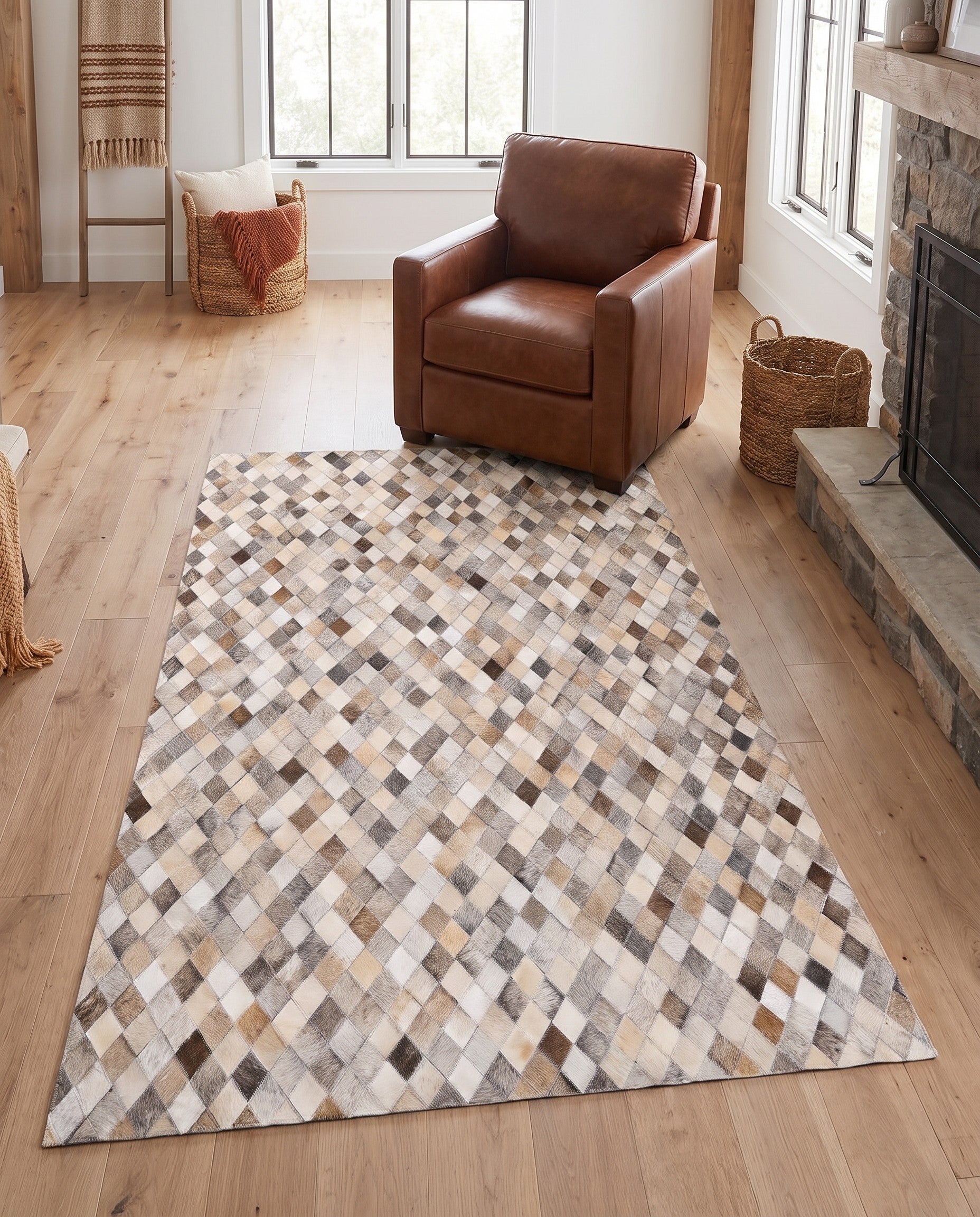 4' x 6' 1 Cowhide Stocks Rug