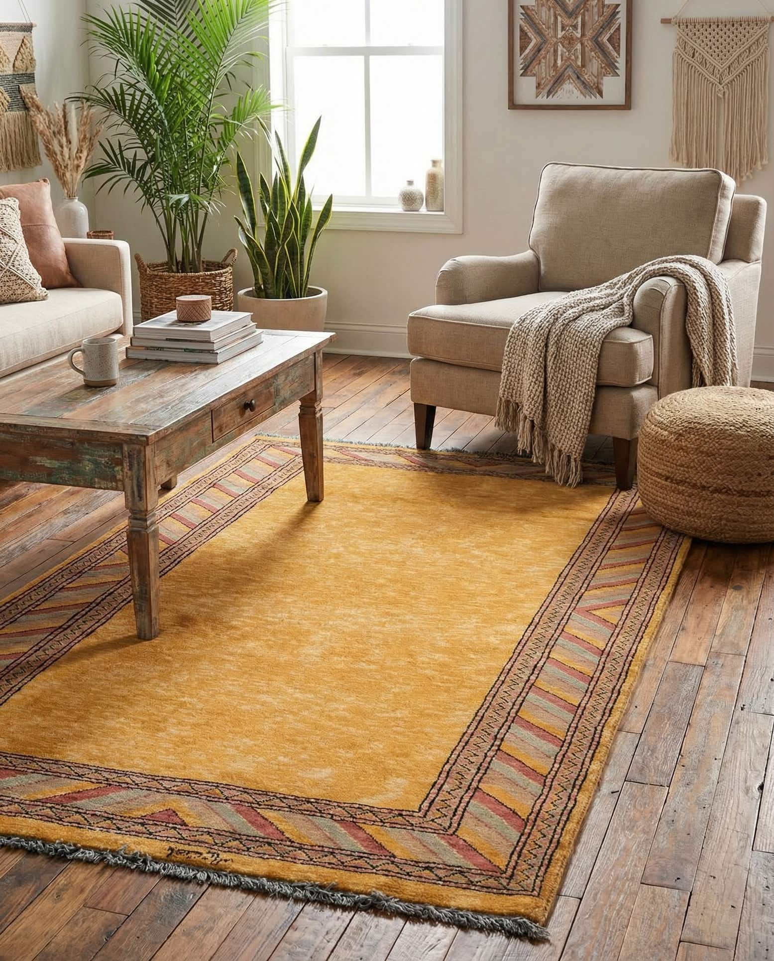 3' 3 x 4' 10 Hand Knotted Ziegler Oriental Wool Rug