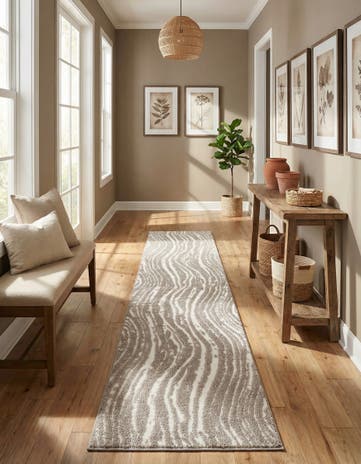 Cloud Gray Sepia Runner Rug