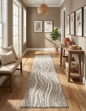 Cloud Gray Sepia Runner Rug