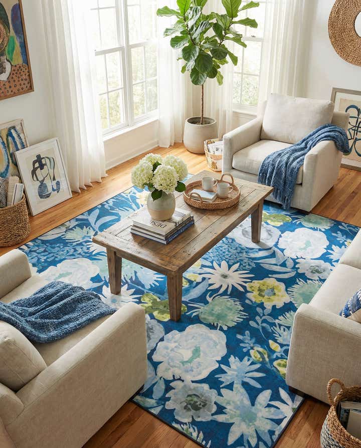 7' 10 x 7' 10 Easy-Clean Jill Zarin Caribbean Indoor / Outdoor Square Rug