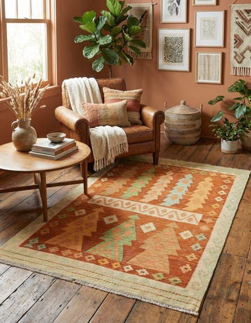 3' 3 x 5' Hand Woven Kilim Waziri Wool Rug