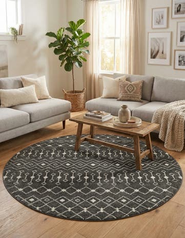 7' 10 x 7' 10 Moroccan Trellis Round Rug