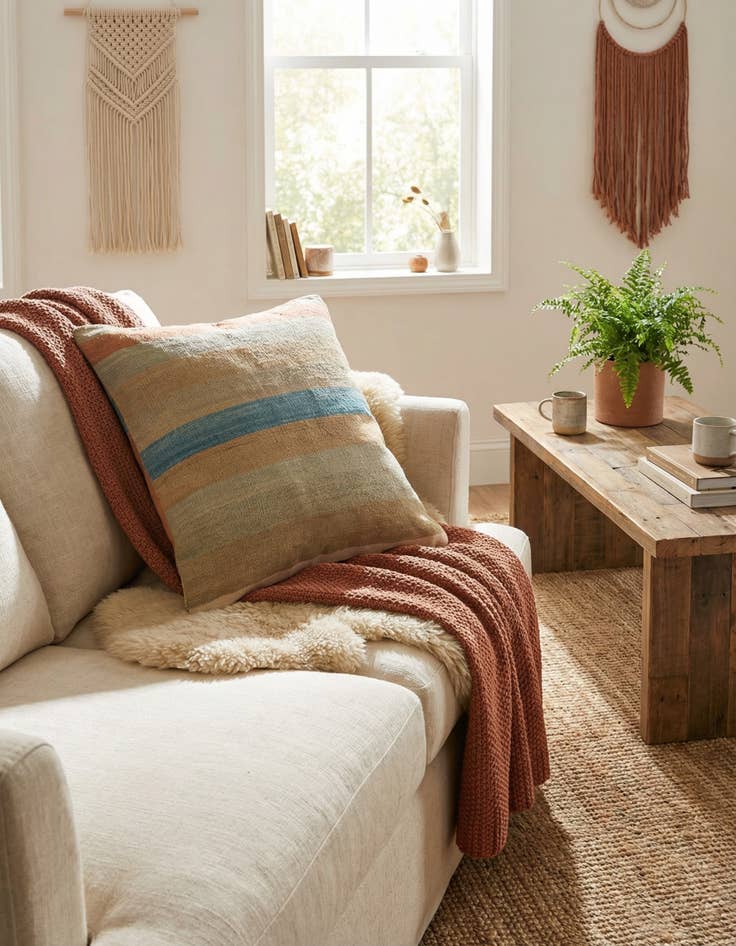 Detail image of  2' 5 x 2' 5  Hand Woven Pillow Wool Square Rug