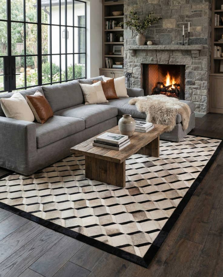 Detail image of 5' x 8' 1 Cowhide - Patchwork Rug