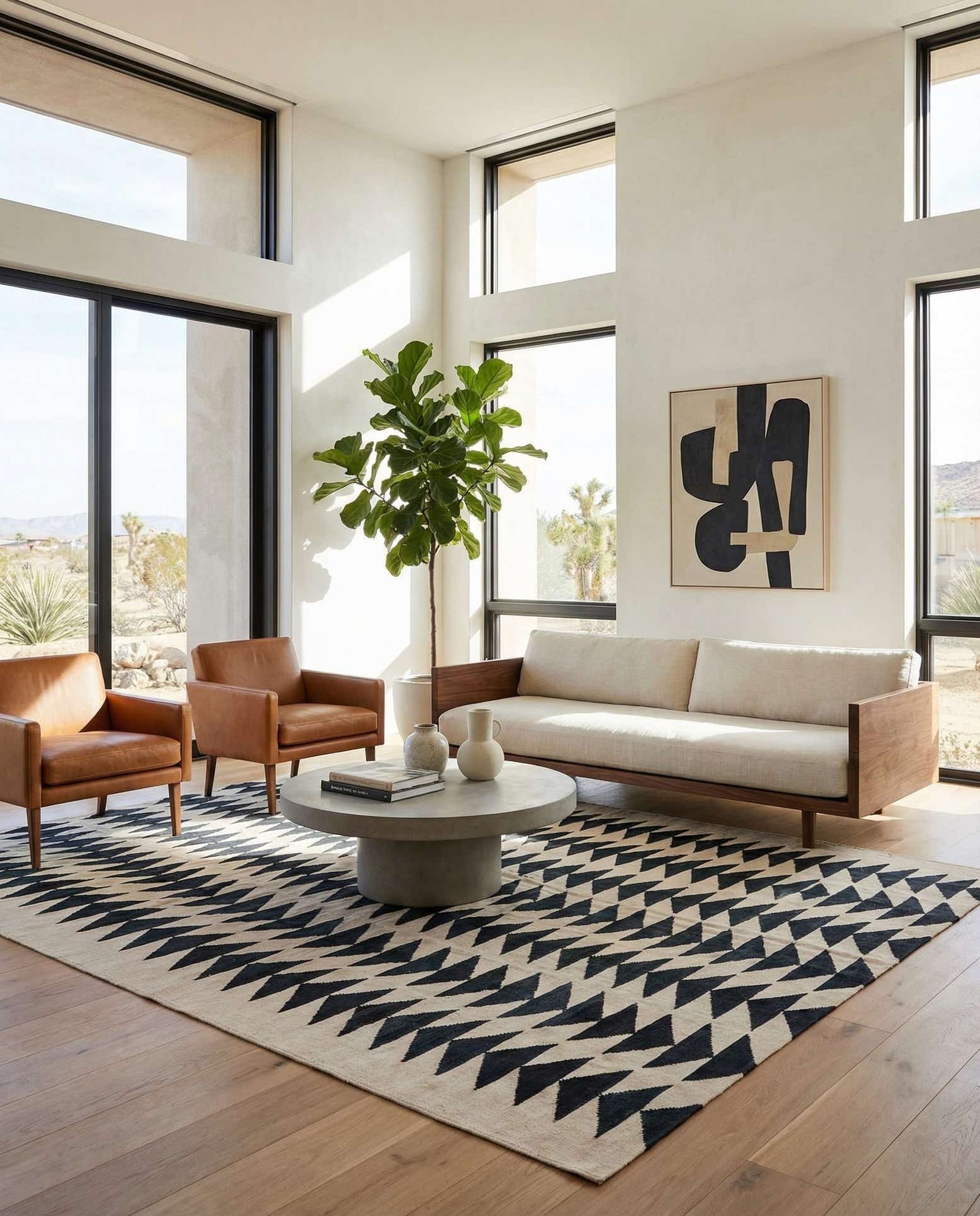 6' 7 x 9' 4 Hand Woven Kilim Modern Wool Rug