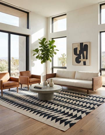 6' 7 x 9' 4 Hand Woven Kilim Modern Wool Rug