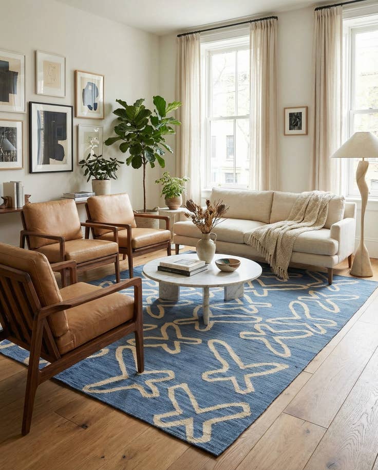 Detail image of 5' 3 x 6' 5 Hand Woven Kilim Modern Wool Rug